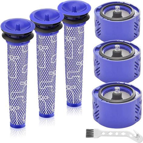 Filtros de repuesto para aspiradoras Dyson V6 - Juego de 6 piezas: Prefiltro, filtro HEPA para el motor (para los modelos Animal, Absolute y Fluffy). (1/5)