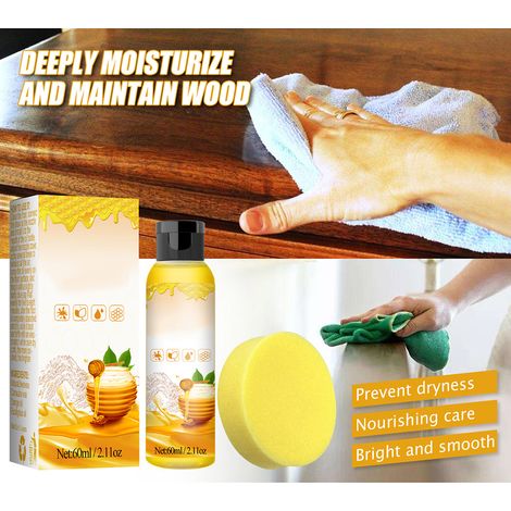 Spray d'entretien à la cire d'abeille 60 ml, cire d'abeille naturelle, pour l'entretien des meubles et des parquets. (1/4)