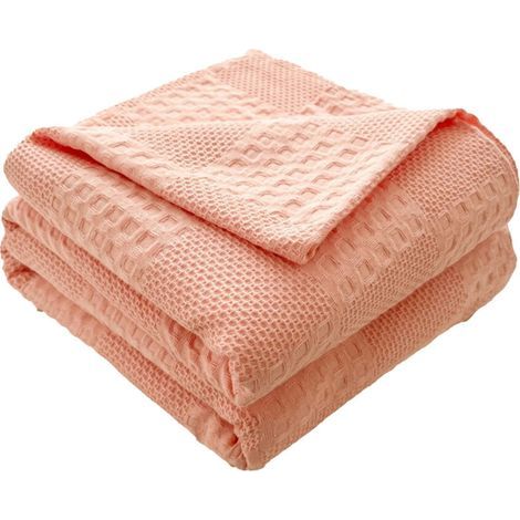 Meilleure vente Couverture en laine Poaug, offre flash à durée limitée, couverture rose douce et chaude, 200 x 230 cm, idéale pour la maison, offre spéciale du jour (1/5)