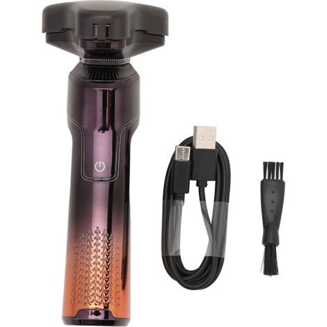 Tondeuse à barbe électrique 3D 3 en 1 avec tête flottante à double anneau, sans fil, rechargeable et lavable, utilisable sur peau sèche ou humide, idéale pour les voyages et la maison.