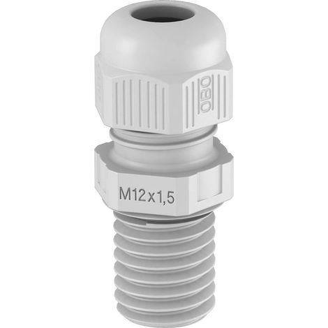 OBO Bettermann Pressacavo completamente metrico lungo M25 poliammide grigio chiaro RAL 7035, 2022949