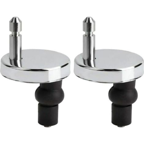 Fixation Abattant WC - Acier Inoxydable et Caoutchouc - Compatible Tous Modèles Standard - Lot de 2 (1/5)