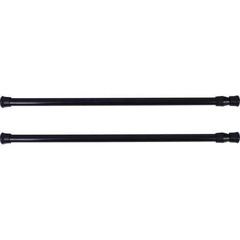 Tringles de Douche Extensibles Noires 40 à 70 cm, Lot de 2 pour Salle de Bain et Rideau (1/5)