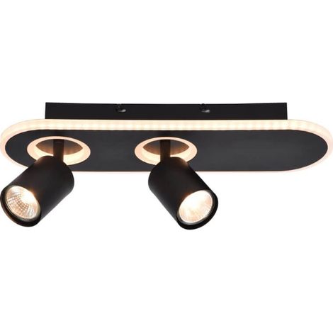 BRILLIANT lampe, Kimon LED spot bar 2 flammes noir, 2x PAR51, GU10, 5W adapté aux lampes à réflecteur, têtes pivotantes (1/3)