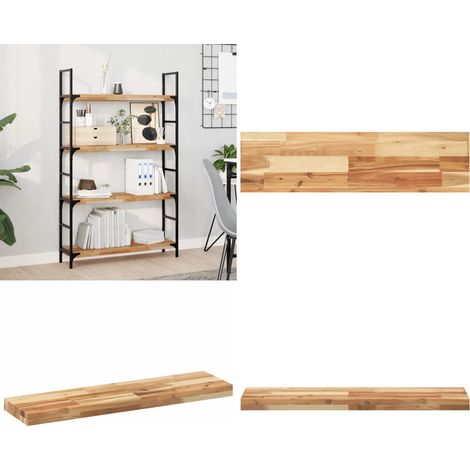 Étagère flottante 80x20x4 cm acacia massif finition à l'huile - Etagere Murale - Étagère Flottante - Bibliothèque Murale - Rangement Mural - Decoration Murale - Home & Living (1/5)
