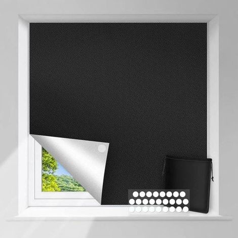 Rideau occultant 150 x 100 cm, protection solaire, film thermique occultant à 100 % (1/5)