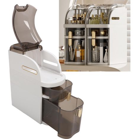 Petites Commodes Compactes à Drawers Transparents, Unités de Stockage Vertical Slim pour Espaces Étroits Cuisine/Salle de Bain, Matériau PP/PET Anti-Rust (1/5)