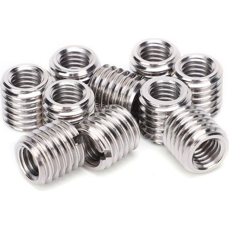 Lot de 10 écrous de réparation à filetage réduit fendu, douilles de réduction, inserts de vis et écrous de conversion (1/5)