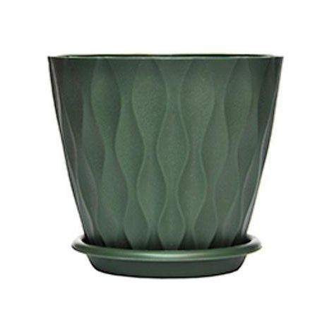 Ensemble de 6 pots de fleurs TuseRxln vert olive - Pots de fleurs en plastique avec drainage pour une utilisation intérieure et extérieure (15 cm / 6 pouces) (1/5)