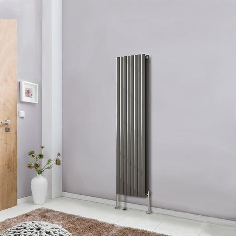 NRG Designer Radiator Oval Column Central Heating Anthracite Rads Vertical 1600x472mm Double (1/5)