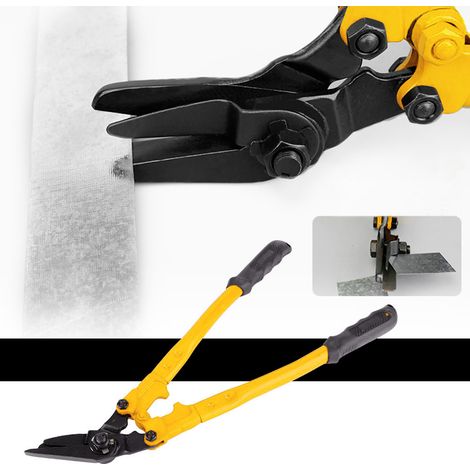Cisaille à feuillard acier chromé 60, 450mm/18 pouces, coupe-bande robuste pour sangle 32mm, épaisseur 1,2mm, outil professionnel de cerclage (1/5)