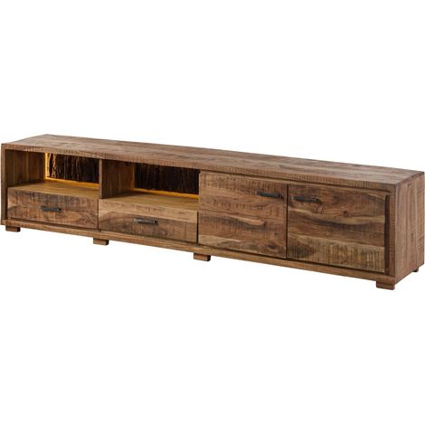 BARK 110 Mobile TV in legno di acacia - laccato / naturale 220x40x47