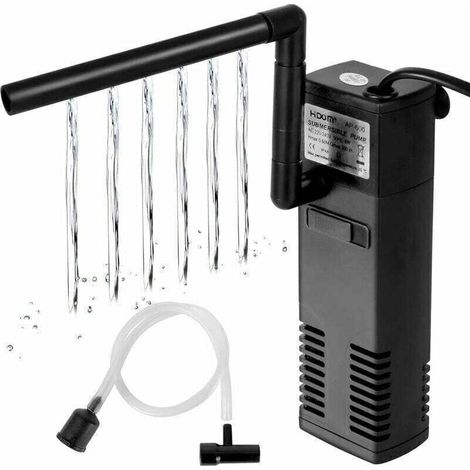 UlisemFiltre Aquarium à Débit d’Eau 4 W 600L/H Filtre Interne pour Aquarium 60L Filtre Pompe Aquarium avec éponges Filtrantes pour Poisson