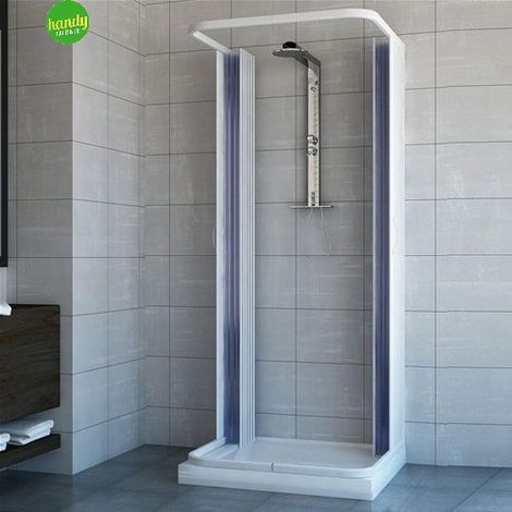 Box doccia in pvc h 185 cm mod. Ariete 100x100x100 apertura centrale (1/4)