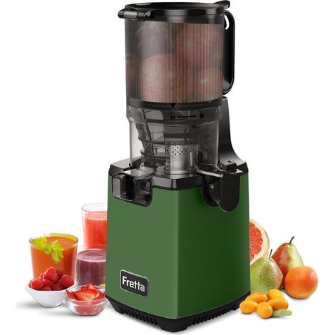 Extracteur à Mastication Lente 135mm Grande Goulotte (Vert)  Sans BPA, 250W, Silencieux, Capacité 1,8L, Nettoyage facile (1/5)