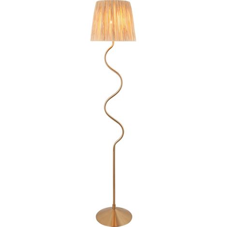 Lampada da terra boho Wriggle ottone rafia E27 Endon (1/5)
