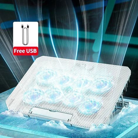 Support ventilateur pour ordinateur portable refroidissement puissant silencieux 5 angles usage bureau maison (1/2)