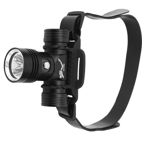 Lampe frontale de plongée avec interrupteur, indicateur de puissance, lampe frontale étanche, amphibie, alliage d'aluminium, étanche, lampe frontale de plongée 20-40 mètres. (1/5)
