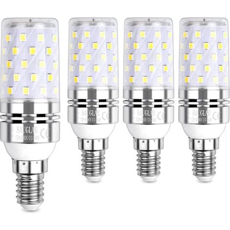 Ampoule LED maïs 12 W, équivalent à une ampoule à incandescence de 100 W, culot E14, blanc froid 6 000 K, 1 200 lm, lot de 4 (1/5)