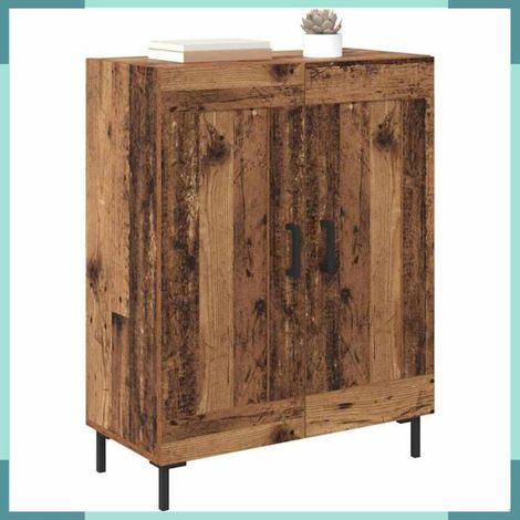 881600 Meuble Bas 69,5x34x90cm Bois Ingénierie Fer Couleur Bois Ancien 2 Portes Charge 60kg (1/5)