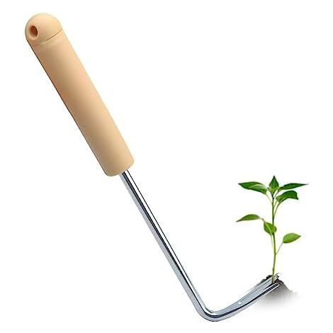 CSPARKV 260x13mm Stainless Steel Manual Weeder Weeding Fork Tool Weed Puller Weeding Tool Stainless Steel Weeding Knife Hoe with Wooden Handle Weed Puller (1/5)