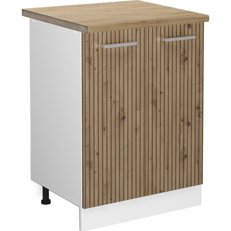 Mueble bajo de cocina R-Line, Roble artesanal, 60 cm , ET Roble, Vicco (1/5)