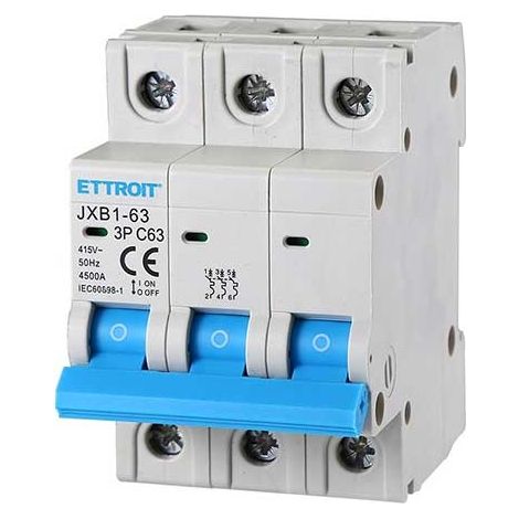 Interruttore Magnetotermico Automatico 3P 63A 6000A 220V 380V Salvavita Stotz Occupa 3 Moduli DIN (1/3)