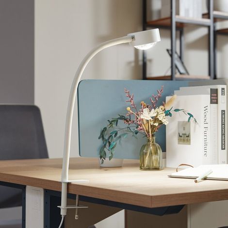 [GEBRAUCHT] B-Ware Lindby Schraubklemmleuchte Klemmleuchte Jyla Flexarm weiß matt Eisen GX53 (1/2)