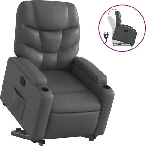 Maison Exclusive - Relaxsessel mit Aufstehhilfe Grau Kunstleder
