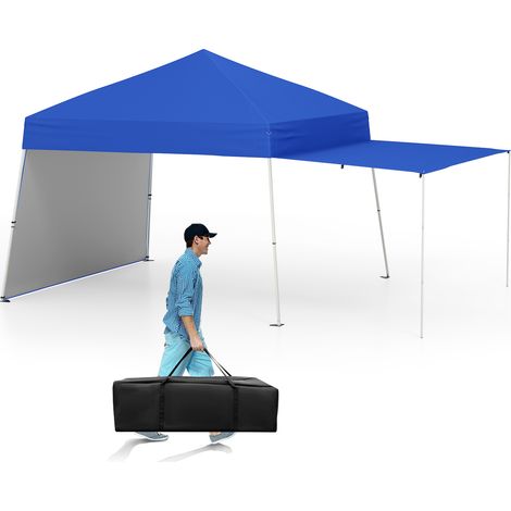 COSTWAY 14 x 9.2 FT Pop up Canopy Tent Easy Setup Outdoor Sun Shelter-Blue (1/5)