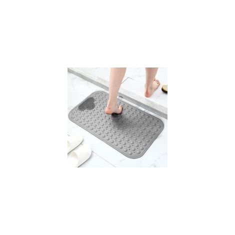 Tappetino antiscivolo per doccia 70 x 40 cm – 156 ventose per una presa ottimale – TPE senza BPA e lattice – Lavabile in lavatrice – Grigio