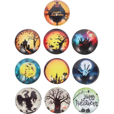 Set mit 10 Kühlschrankmagneten aus Kristallglas, perfekt für Halloween-Dekorationen – 2,5 x 2,5 x 0,8 cm (1/3)