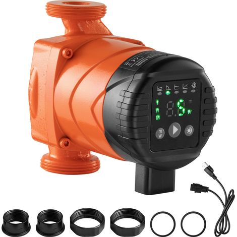 Pompe de circulation d'eau chaude, hauteur de refoulement maximale 4 m, pompe de chauffage à haut rendement, 42 L/min, raccord fileté, clapet anti-retour, pour système de chauffage domestique (1/5)