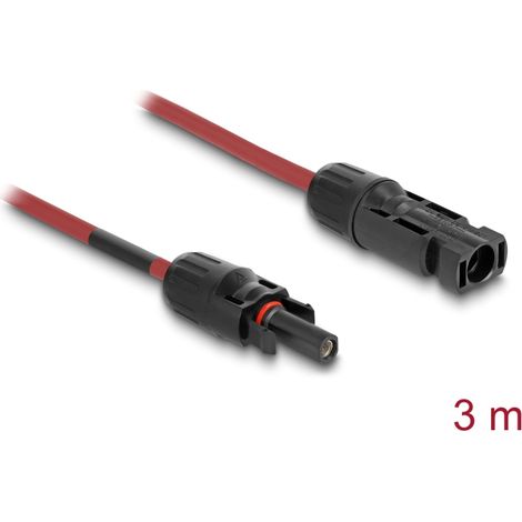 Delock DL4 Solar Kabel 6 mm² Stecker zu Buchse 3 m rot