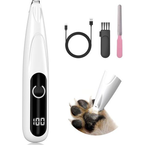 Hundepfotentrimmer mit LED, USB-aufladbar, für Pfoten/Augen/Ohren/Gesicht/Körper (1/5)