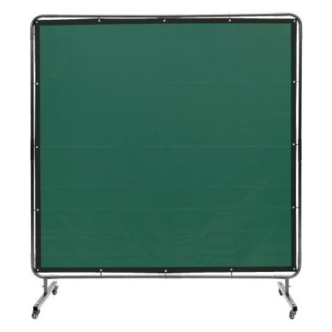 Schweißvorhang 1,8 x 1,8 m Schweißschutzvorhang aus Flammhemmendem Vinyl Schweißschutzwand mit 4 Schwenkrädern und einem 6-stufigen UV-Schutz Schweißerdecke Schweißschutz Grün