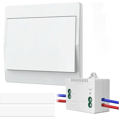 Kit interruttore wireless da 250 V – Telecomando impermeabile da parete, facile installazione, nessun cablaggio richiesto, confezione da 2
