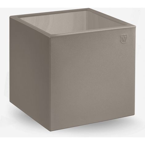 Tavolino cubo design in polietilene e plexiglass indoor outdoor Blok - Beige