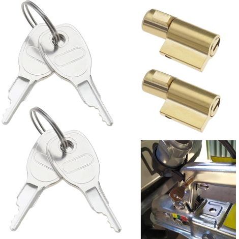 2 Pièces Antivol Remorque avec 4 Clé, Cadenas Remorque, Verrouillage à Fiche, Antivol pour Attelage de Remorque, Compatible avec Remorque pour Earth, Daxara, Maypole (1/5)