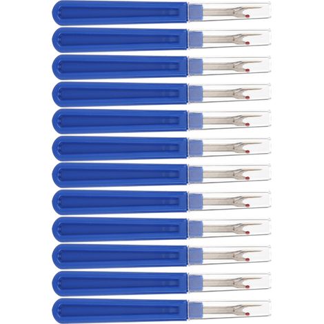 12-teiliges Set Nahttrenner aus robustem Edelstahl mit praktischen Griffen zum Entfernen von Fäden, ideal zum Nähen, Basteln und Sticken. (1/5)