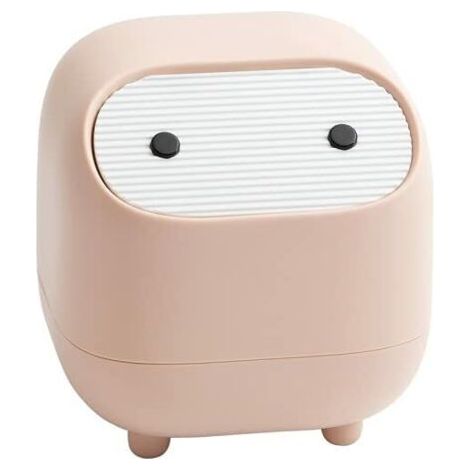 Mini bote de basura für encimera con tapa, lindo bote de basura de Kunststoff für Büro, Bad, mesa o mesa de café - Desechar almohadillas de algodón y esponjas de maquillaje (rosa) (1/5)