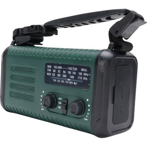 ViaGasaFamido Handkurbel-Notfallradio, 20000 mAh, tragbarer Solarakku, AM/FM, NOAA, Wetter, für Camping und Notfälle (1/5)