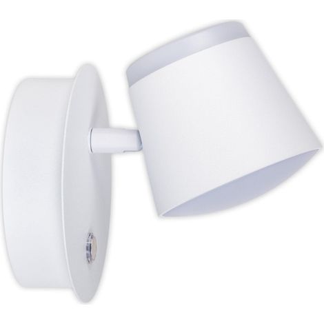 Applique Murale Sans Fil Magnétique en Métal Blanc Lampe Tactile Dimmable 12 x 14,5 cm - PANGIVO (1/5)