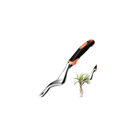 Désherbeur Manuel, Arrache Racine, Extracteur Mauvaises Herbes, Outil de Désherbage, Arrache Mauvaise Herbe, Weeder, Enlever Herbes, avec Outil de Manche en Caoutchouc, Longueur : 29 cm