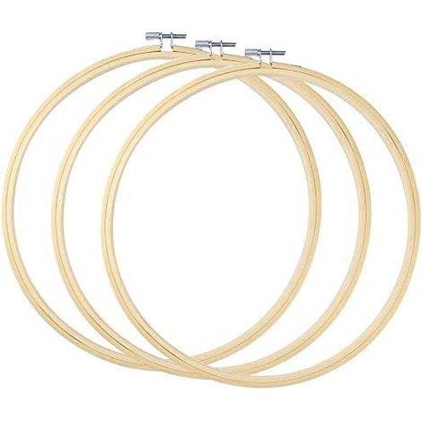 cadre à broder rond en bois de bambou de 25 cm pour point de croix (1/5)