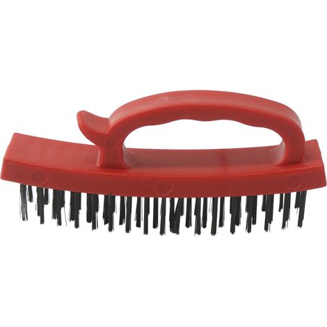Filiyano-Brosse métallique avec manche, 16,5 cm, pour éliminer la rouille et nettoyer les grilles de barbecue, poignée ergonomique. (1/5)