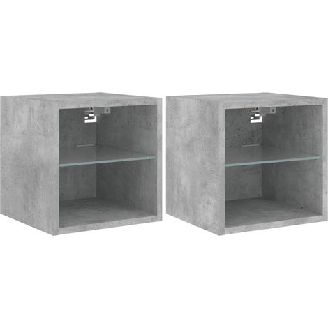 Mobile TV a parete scaffale multimediale credenza TV sala da pranzo soggiorno camera da letto e luci LED 2 pezzi 30 x 28,5 x 30 cm grigio 020029125