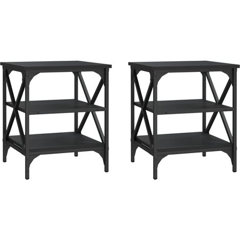 Maison Exclusive - Beistelltische 2 Stk. Schwarz 40x42x50 cm Holz