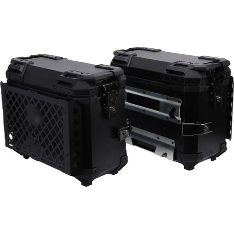 Boîte de Rangement de Sac de Selle Latérale de 28 L, Boîte Latérale de Moto avec Verrou de sécurité et Poignée, étui étanche en Alliage D'aluminium Conçu pour Les Casques et Les (1/5)