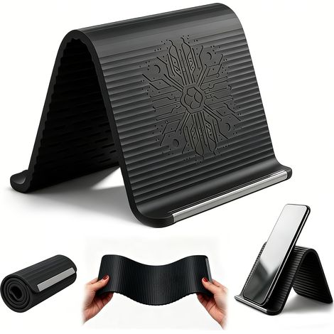 A Newly Designed Foldable Stand That Can Be Shaped, Featuring an Inner Aluminum Sheet And Silicone Material for Flexible Support And Bending. It Serves Multiple Purposes, Perfectly Compatible with Pho (1/5)